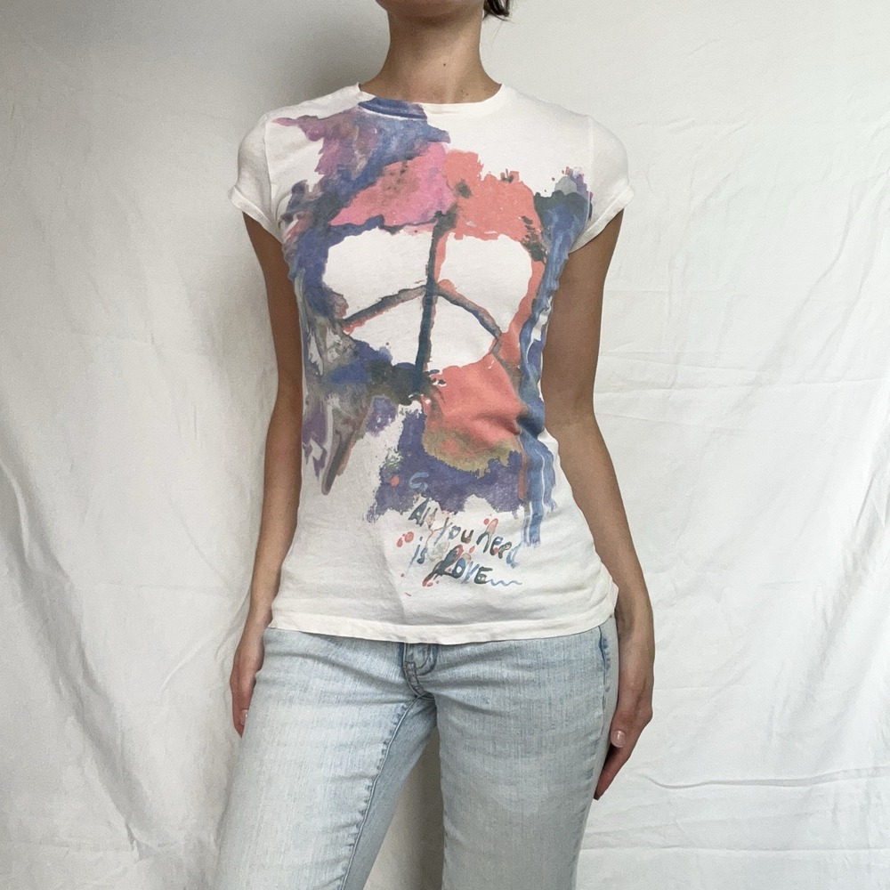 2000s L.O.L. Vintage Peace Sign Graphic Shirt Y2K Indie Grunge Festival